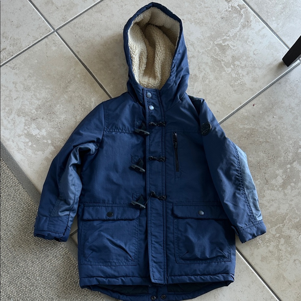 Zara Navy Blue Kids Puffer Coat